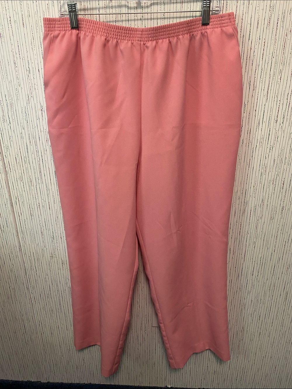 Alfred Dunner Size 18 Classic Fit Pink Wide-Leg Pull-On Pants